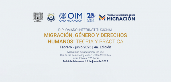 Diplomado Interinstitucional - Migración, Género y DDHH, 4a. Edición